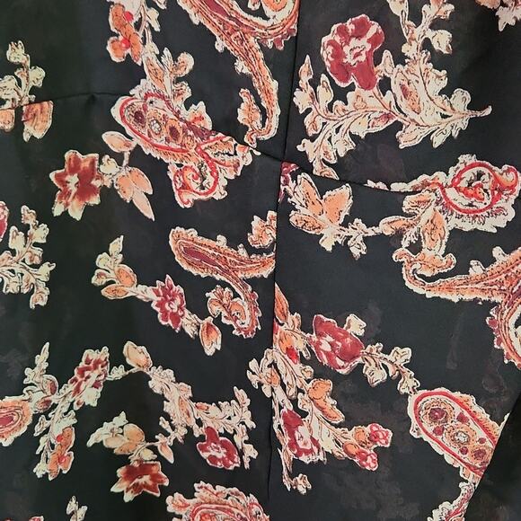 Venezia Womens Black Floral Babydoll Blouse Size 18/20 Sheer Dark Romantic - Picture 3 of 10